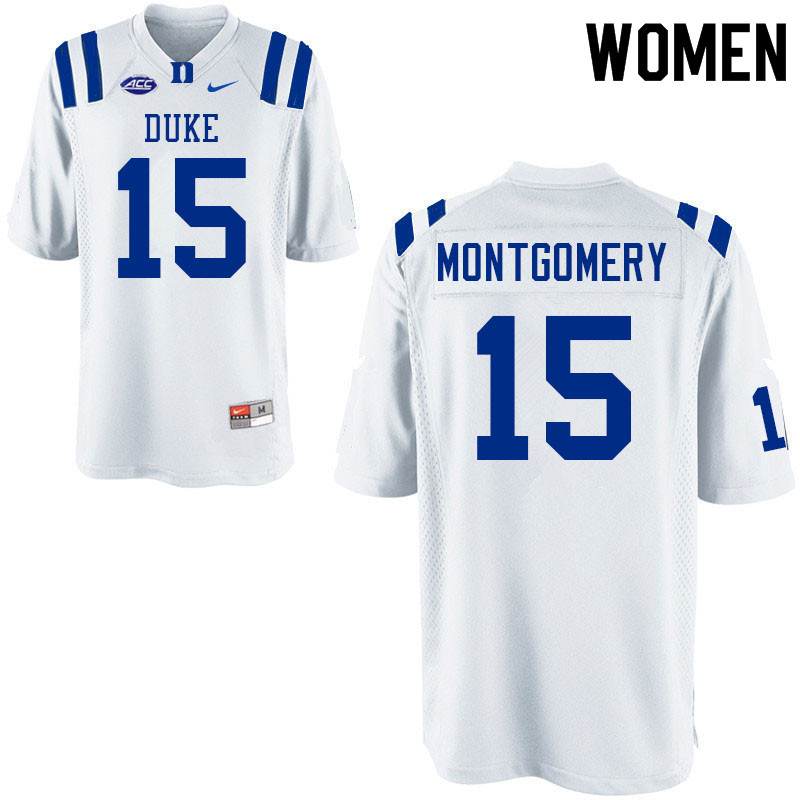 Women #15 Nakeie Montgomery Duke Blue Devils College Football Jerseys Sale-White